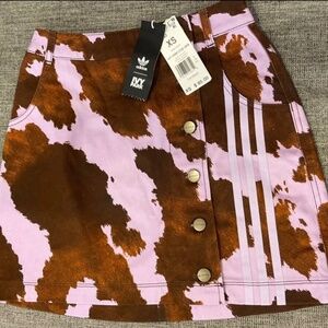 Adidas x IVY PARK Size XS  Rodeo Cow Print Denim Skirt